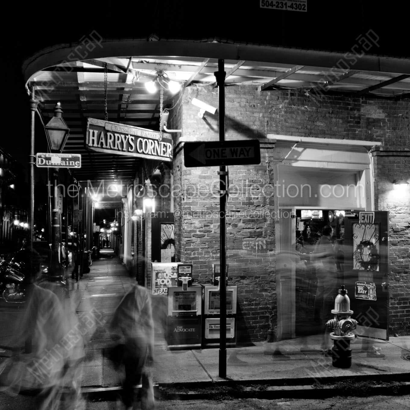 harrys corner at night Black & White Wall Art