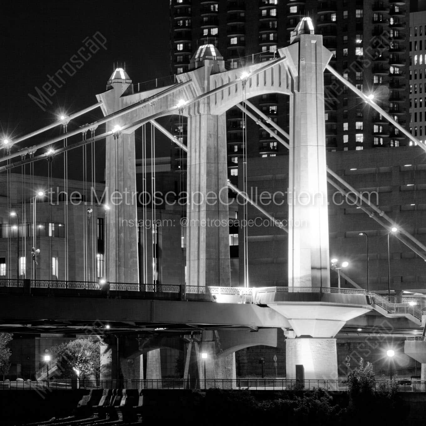 hennepin ave bridge Black & White Wall Art