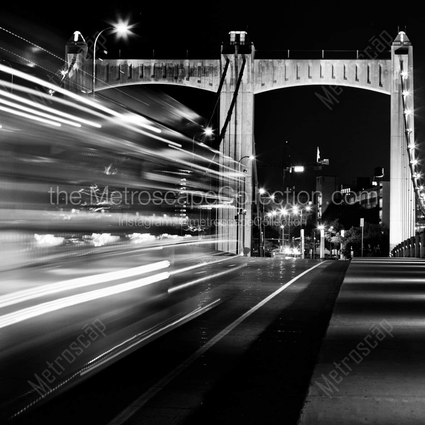 hennepin ave bridge at night Black & White Wall Art