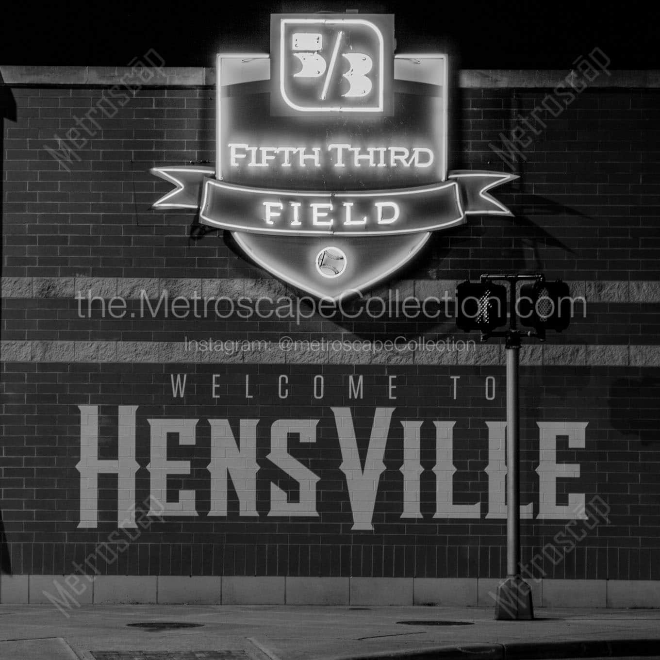 hensville mural fifth third field Black & White Wall Art