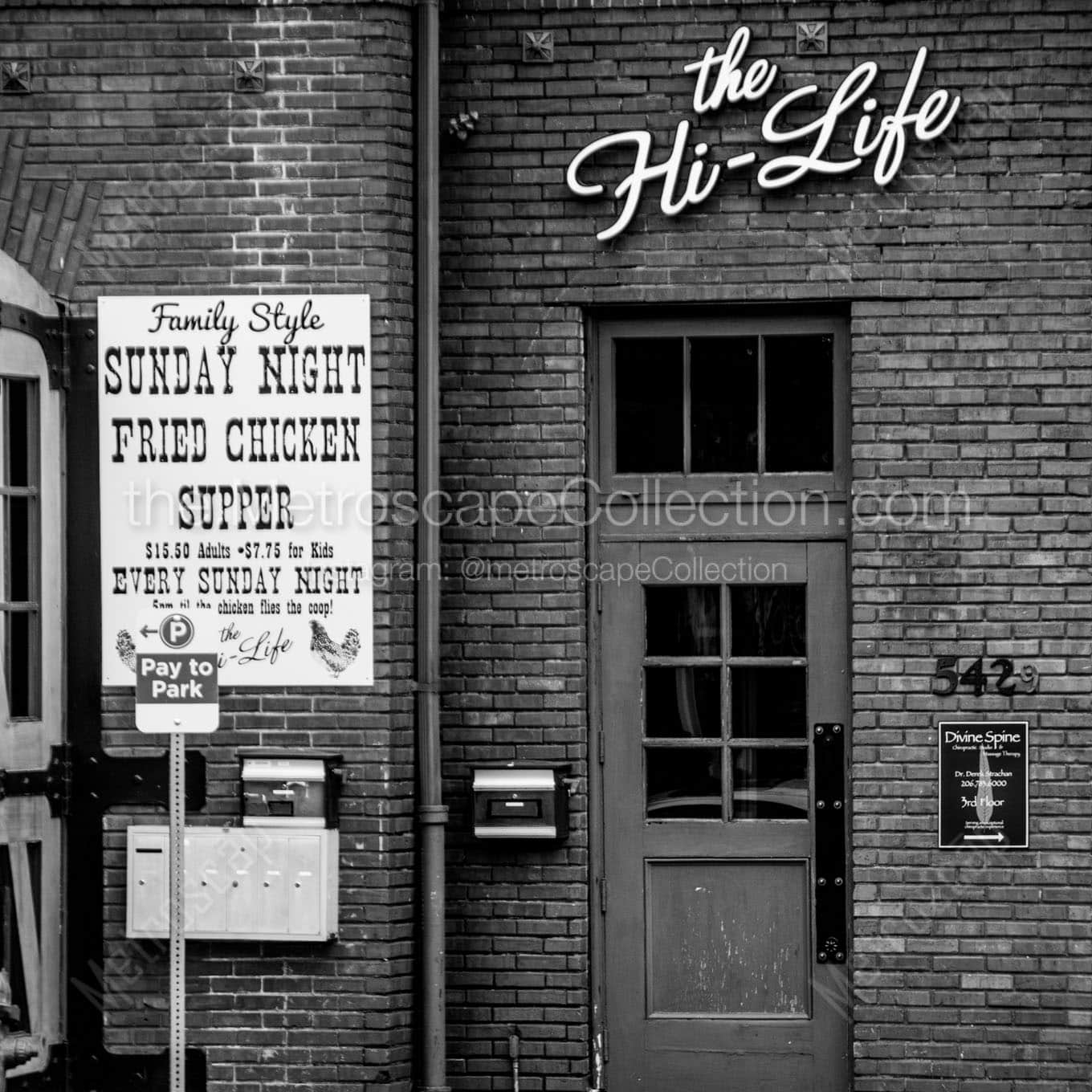 hi life fried chicken supper Black & White Wall Art