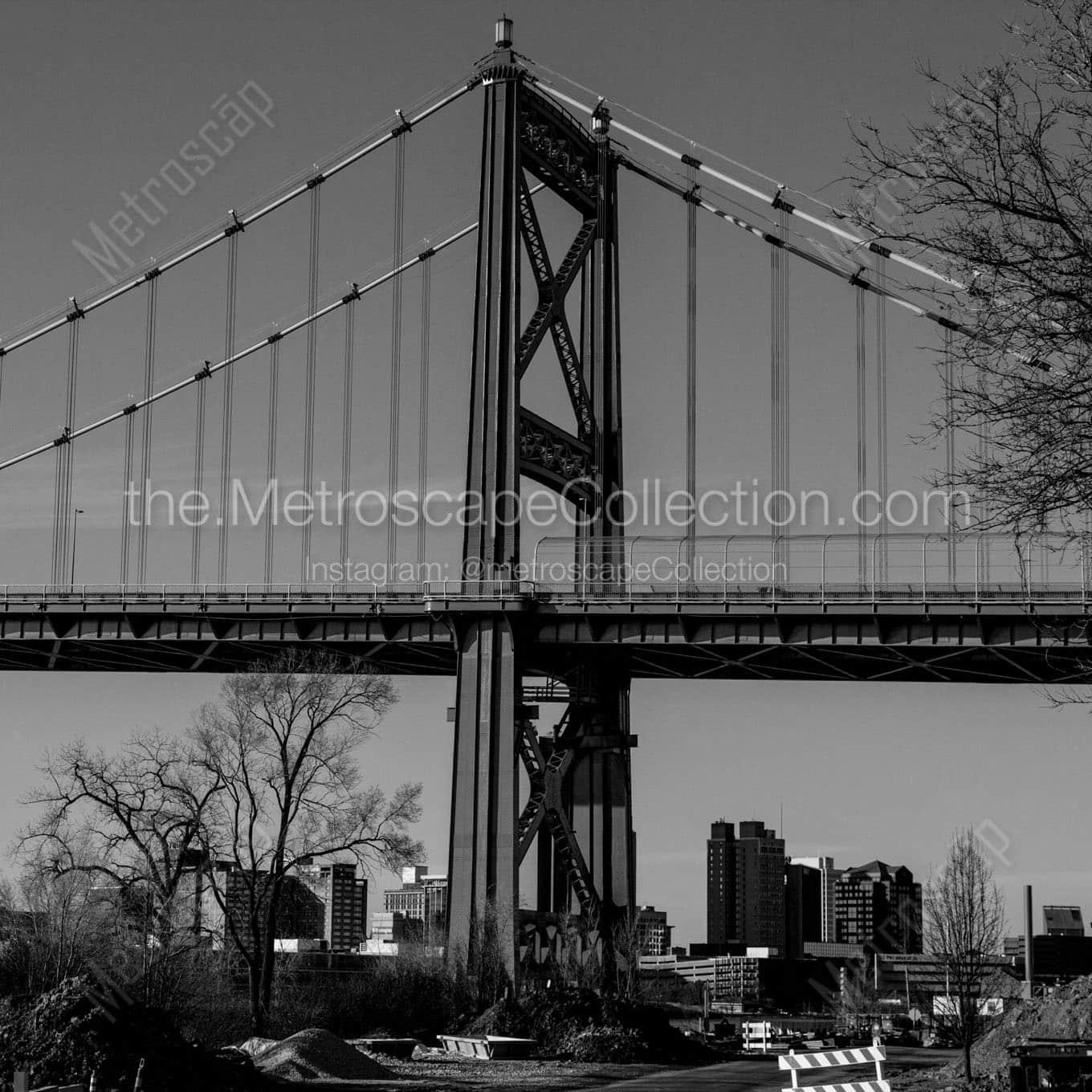 high level bridge downtown toledo Black & White Wall Art