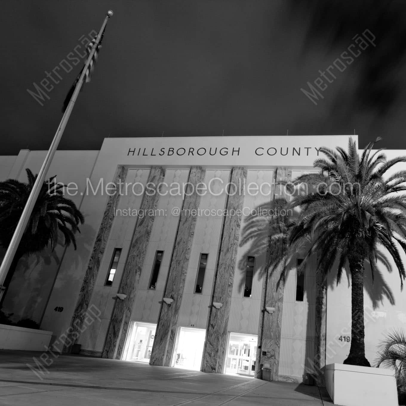 hillsborough county government building Black & White Wall Art