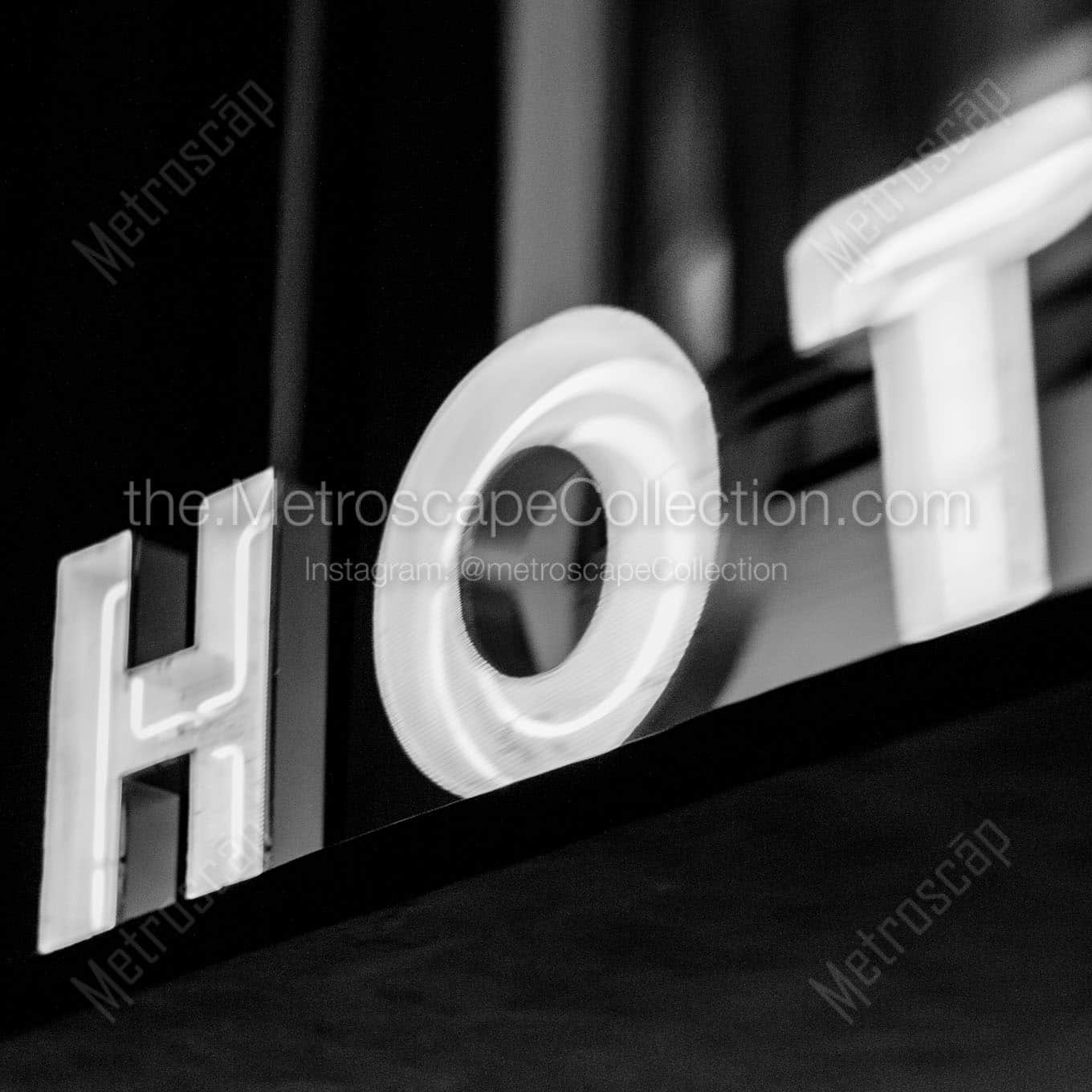 hot neon sign Black & White Wall Art