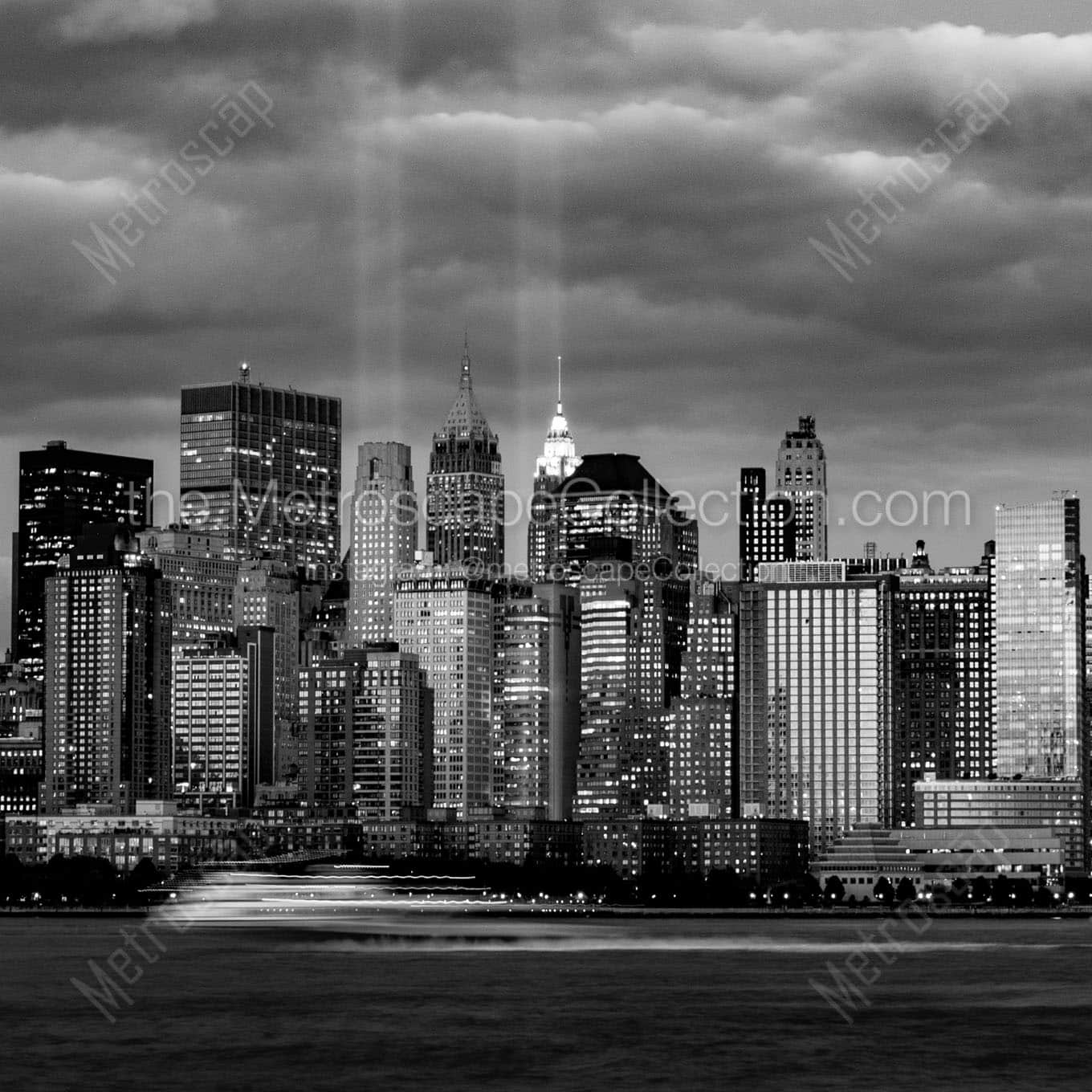 hudson river ferry boat Black & White Wall Art