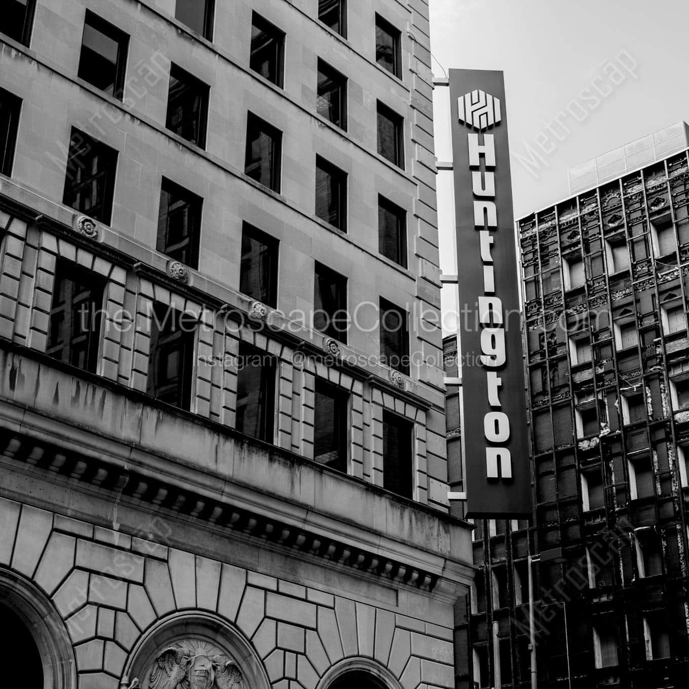 huntington building downtown toledo Black & White Wall Art