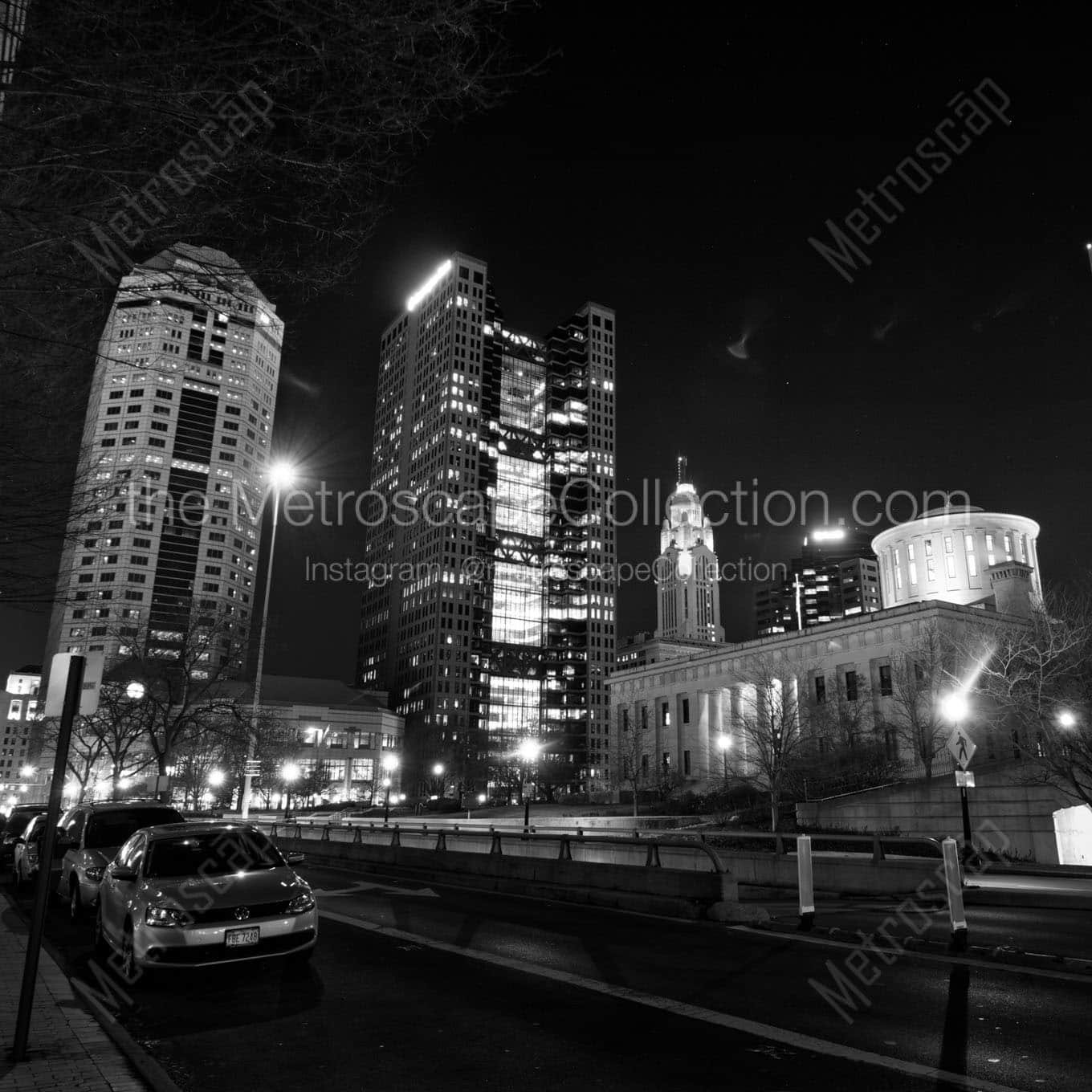 huntington building statehouse riffe center Black & White Wall Art