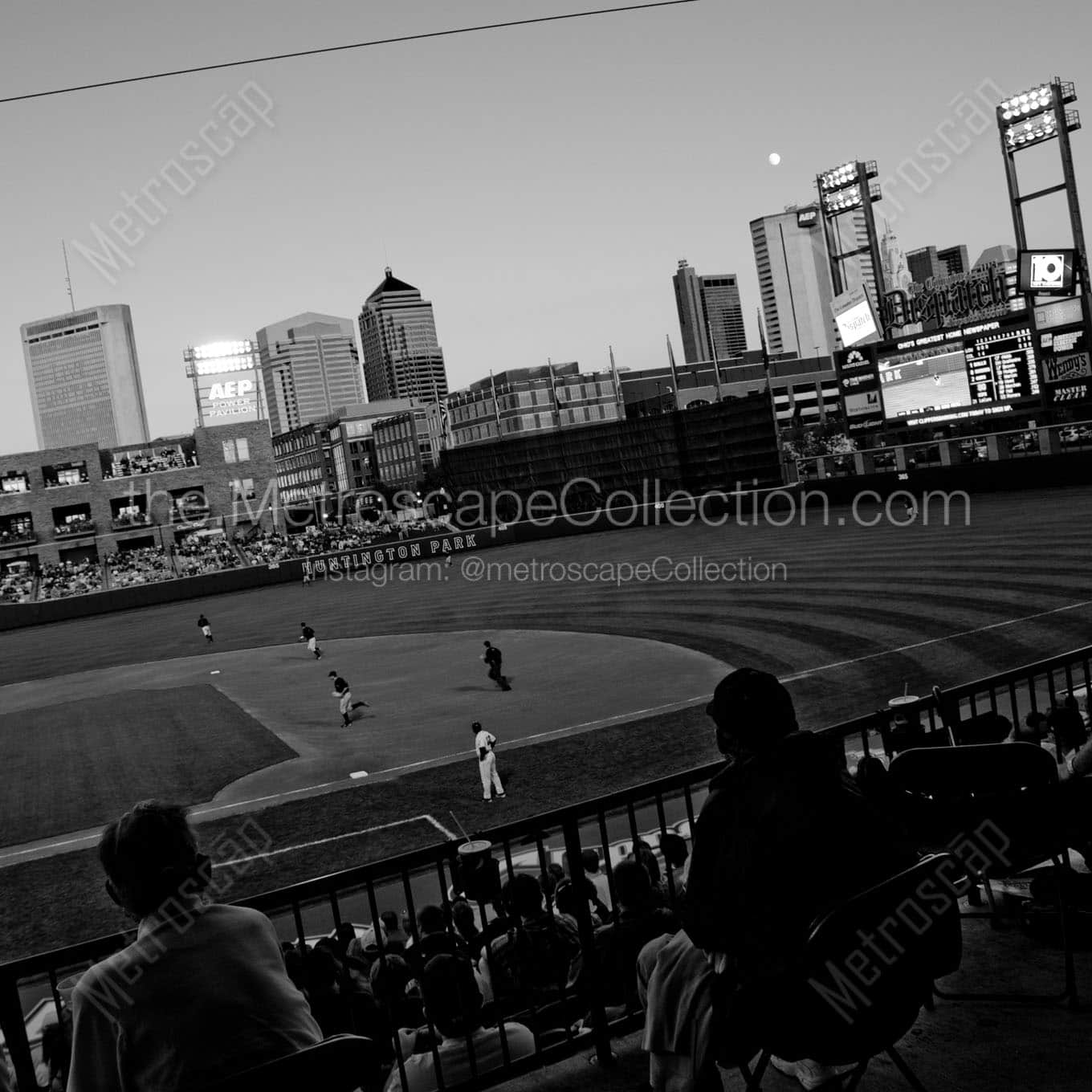 huntington park arena district Black & White Wall Art