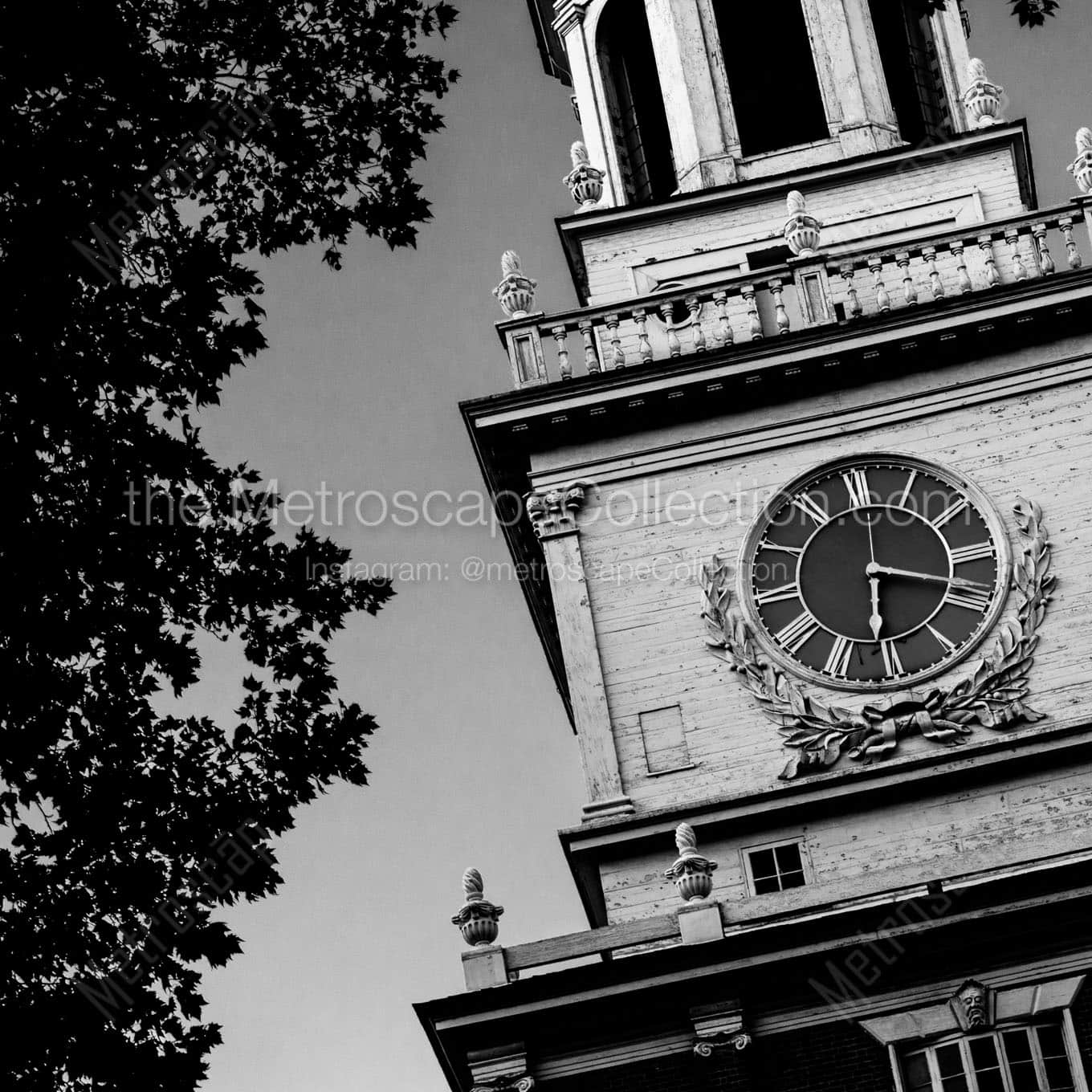 independence hall Black & White Wall Art