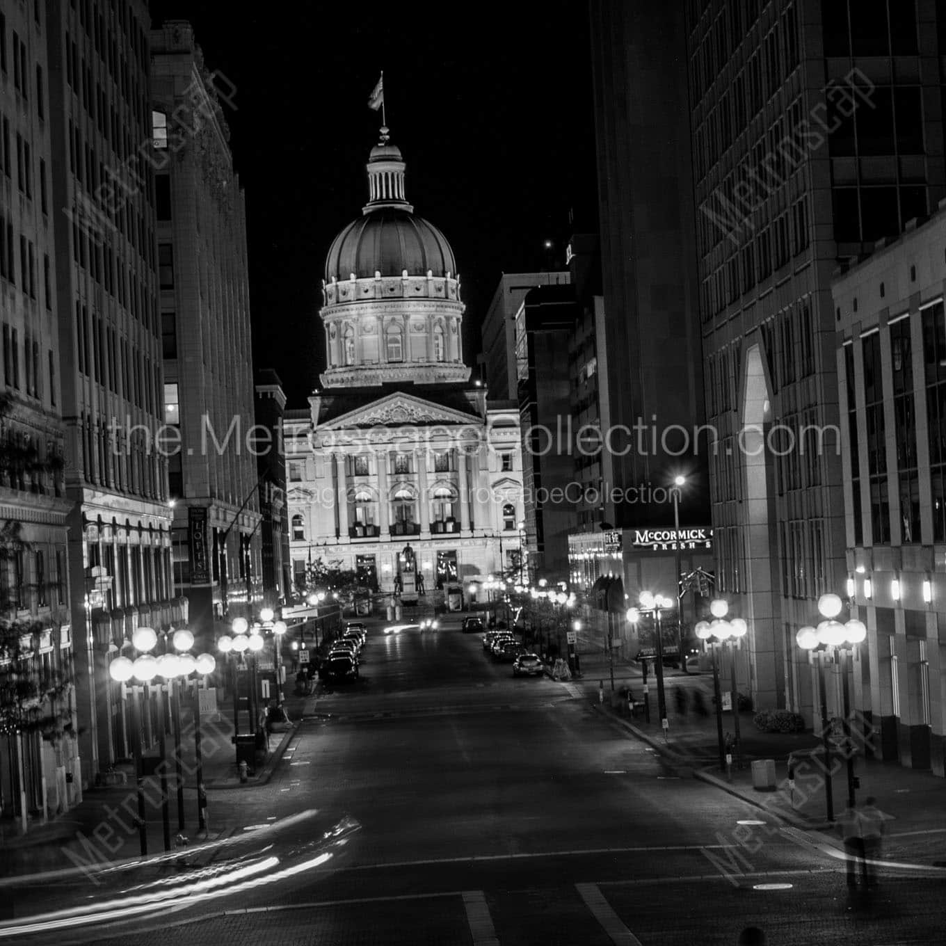 indiana state capitol building Black & White Wall Art