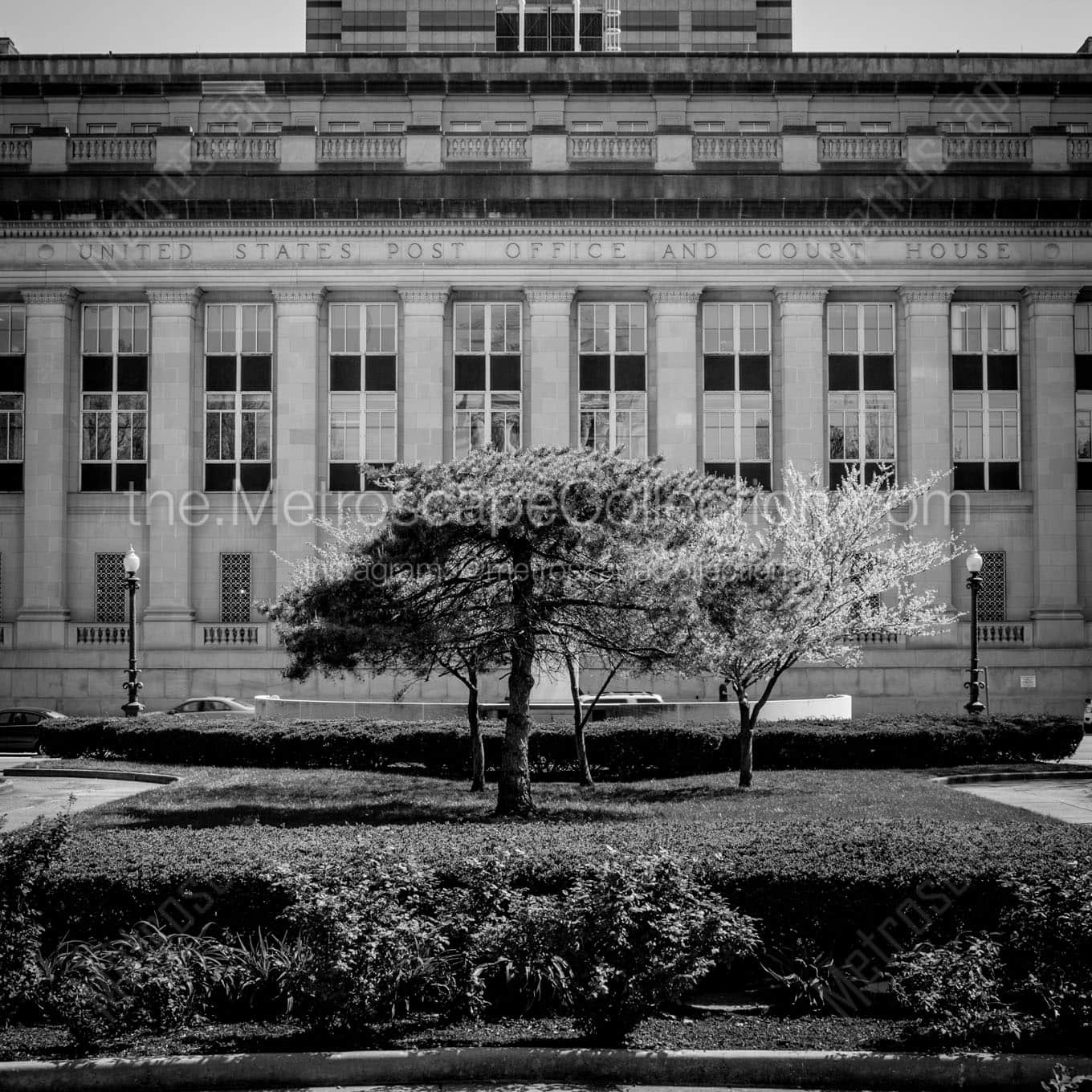 indianapolis main post office court house Black & White Wall Art