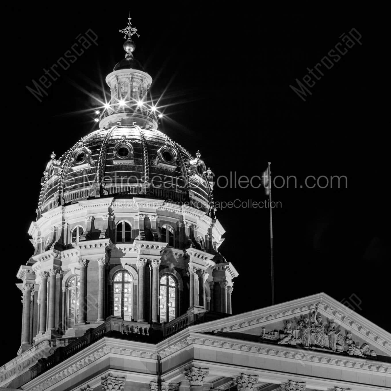 iowa capitol building dome Black & White Wall Art