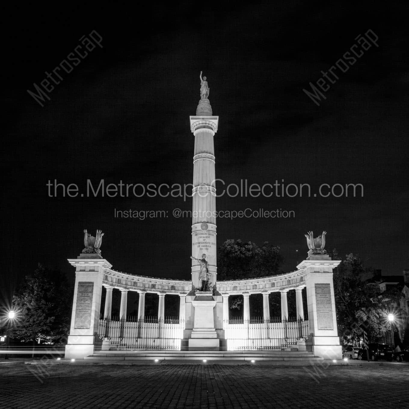 jefferson davis memorial monument drive Black & White Wall Art