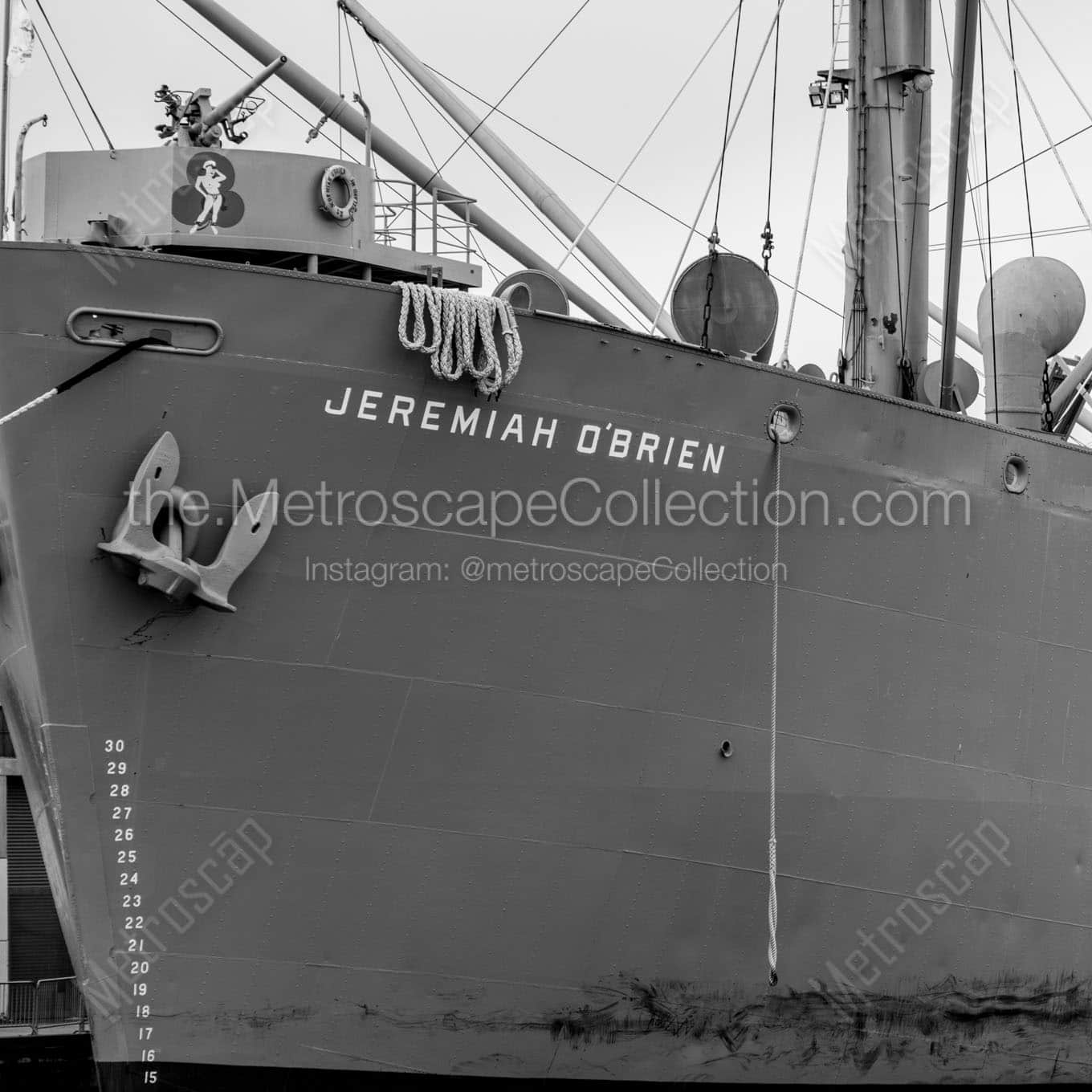 jeremiah obrien ship sf bay Black & White Wall Art