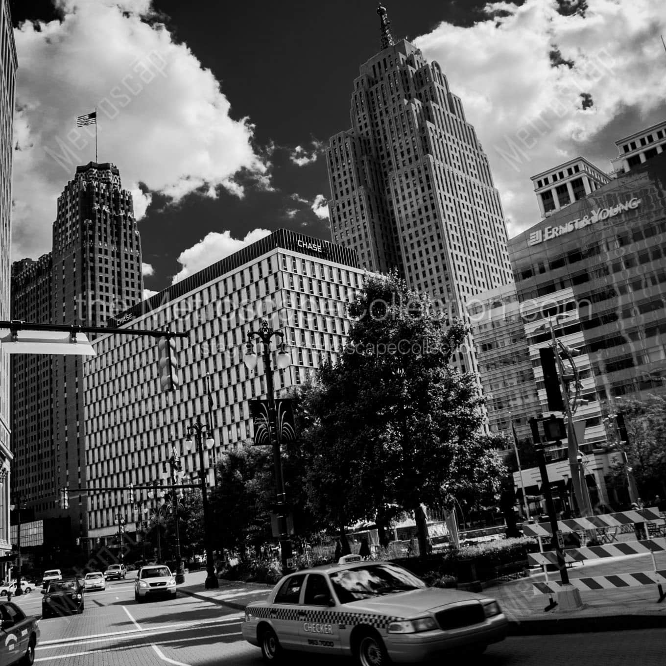 jfk square campus martius Black & White Wall Art