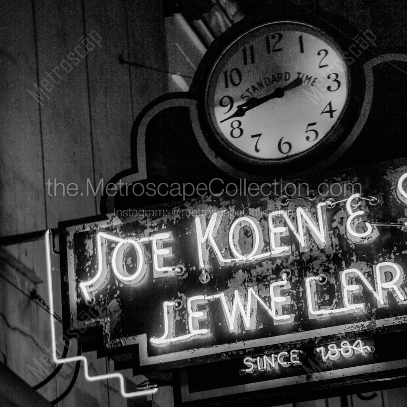 joe koew sons jewelers sign Black & White Wall Art