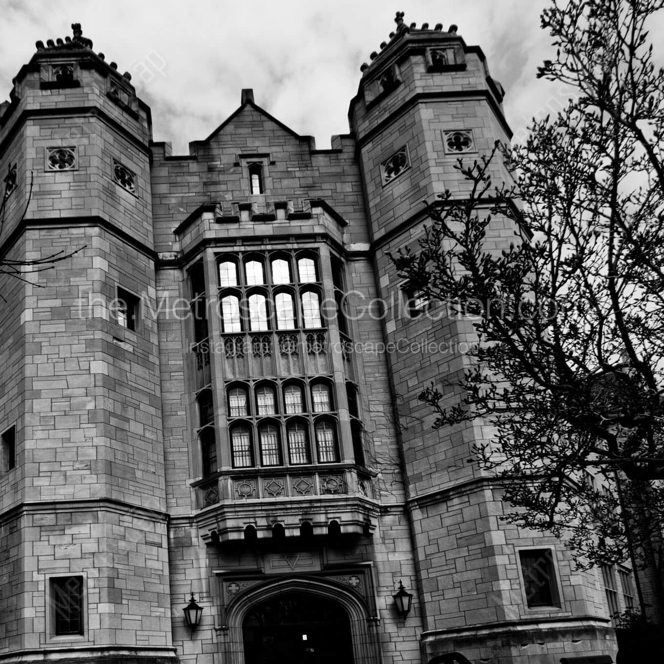 jones hall youngstown state campus Black & White Wall Art