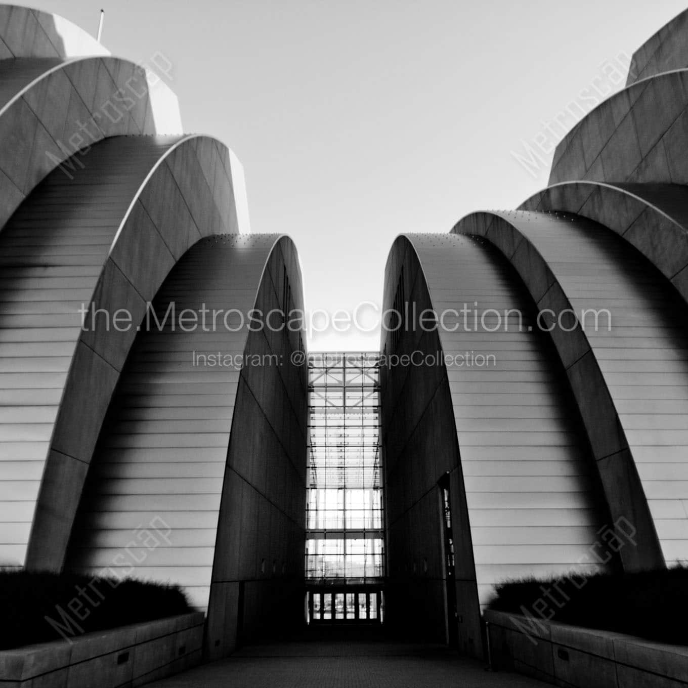 kc performing arts center entrance kauffman Black & White Wall Art