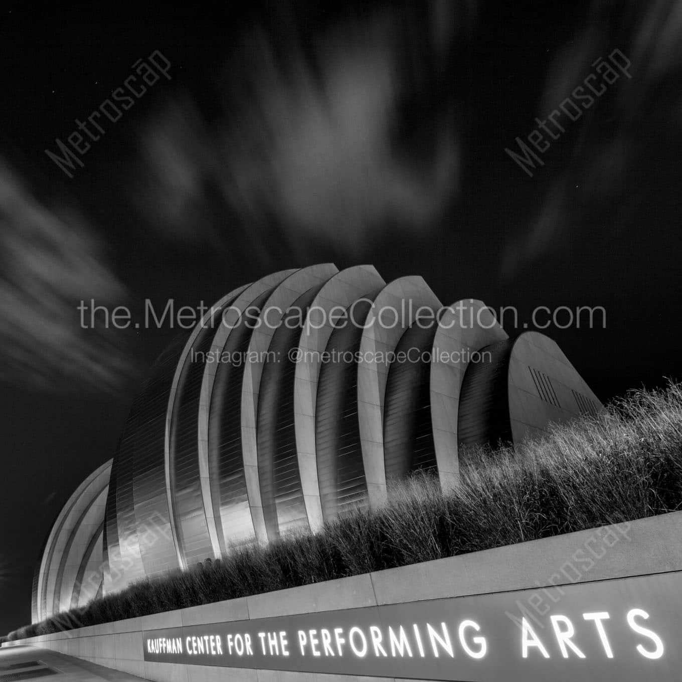 kc performing arts center kauffman Black & White Wall Art