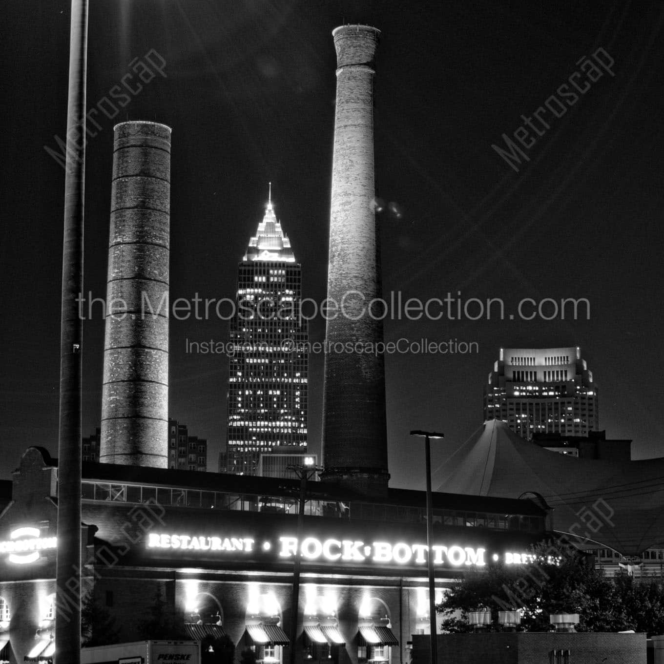 key bank building from flats Black & White Wall Art