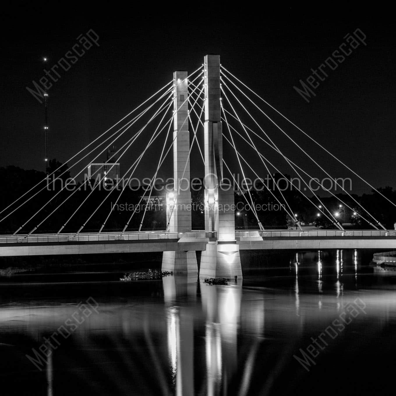 lane avenue bridge over olentangy river osu campus Black & White Wall Art