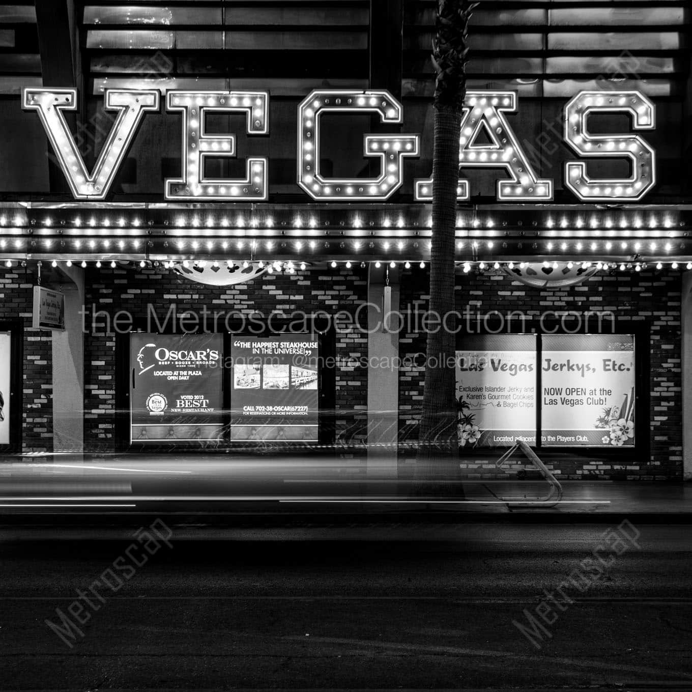 las vegas club fremont street Black & White Wall Art