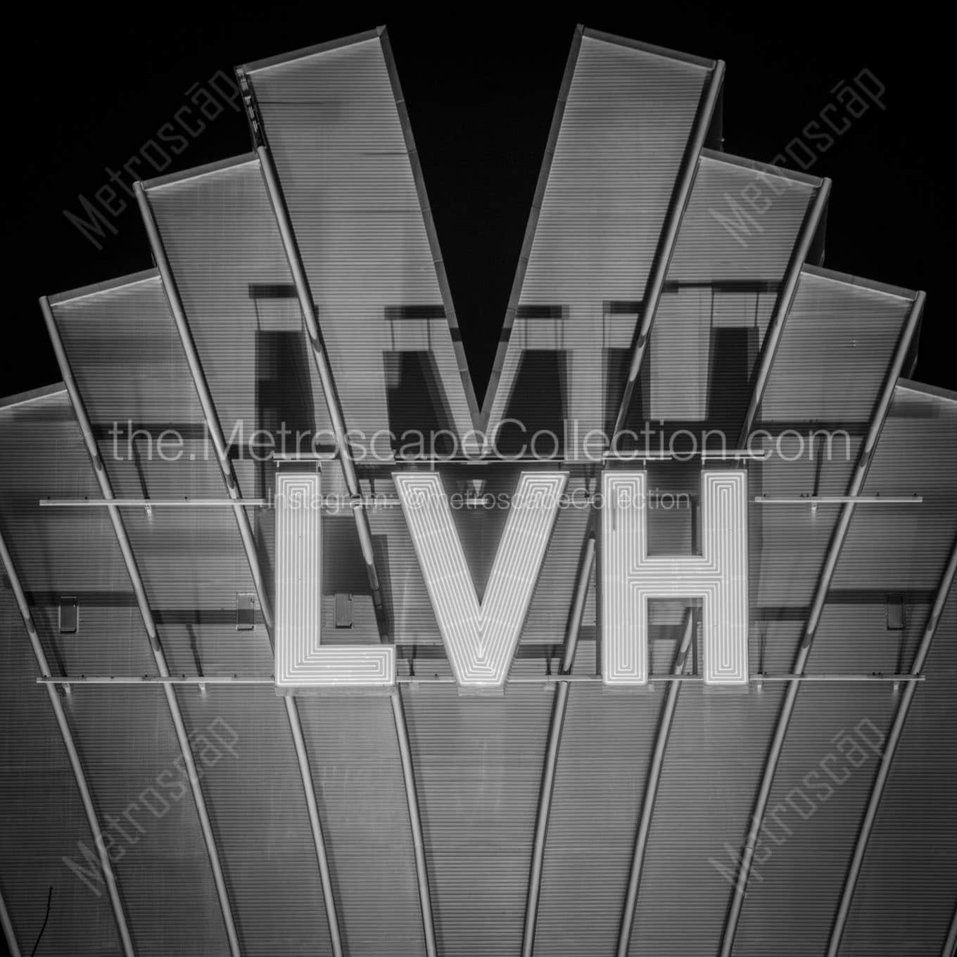 las vegas hilton sign Black & White Wall Art