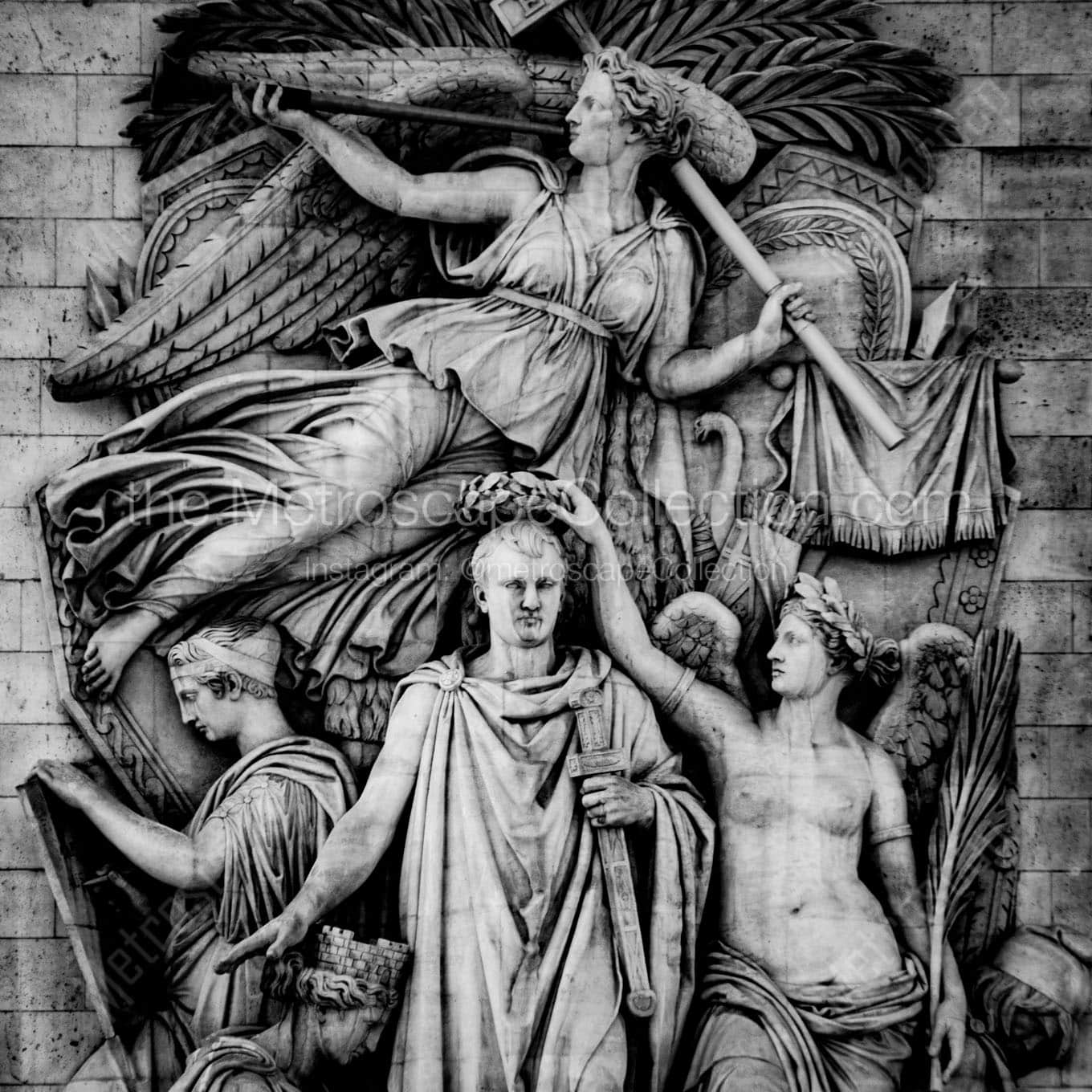 le triomphe relief on arc de triomphe Black & White Wall Art