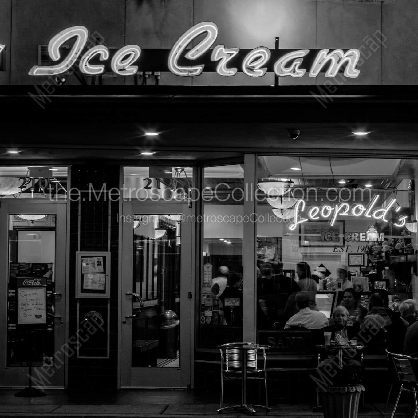 leopolds ice cream on broughton Black & White Wall Art