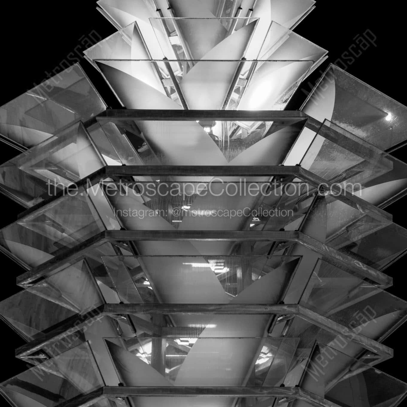 light pillar orlando city hall Black & White Wall Art