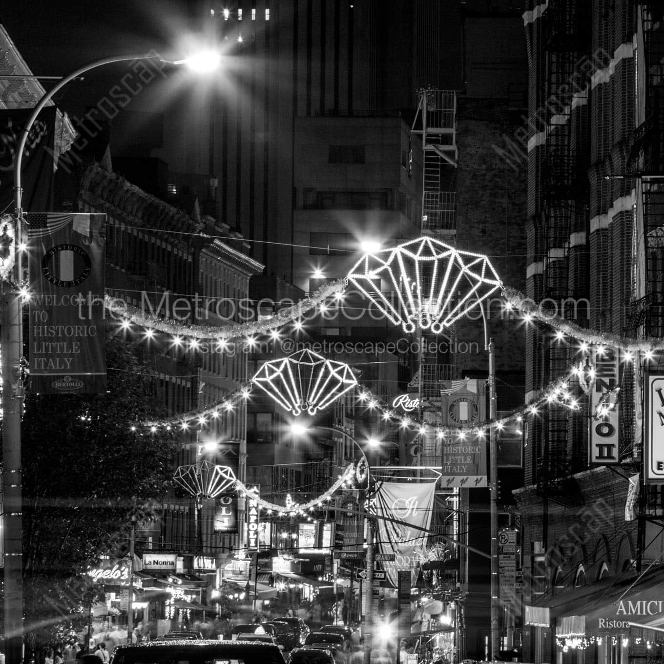 little italy nyc Black & White Wall Art