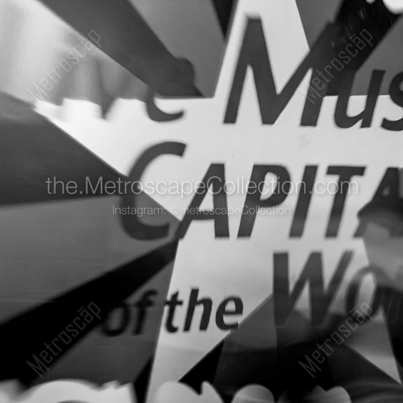 live music capital of the world Black & White Wall Art