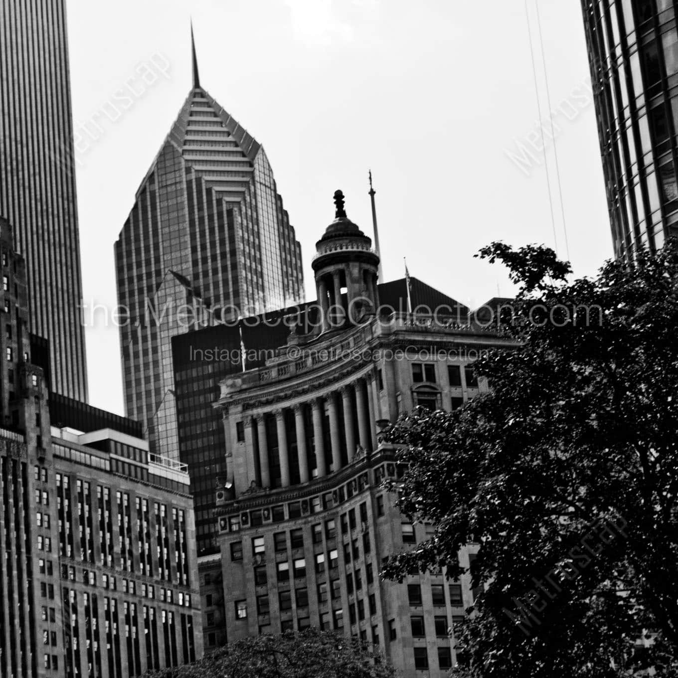 london guarantee building and prudential building Black & White Wall Art