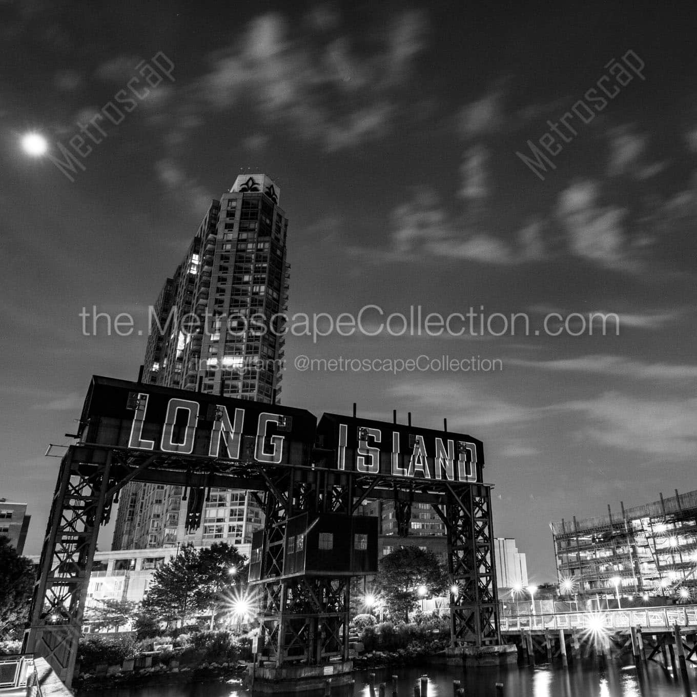 long island ferry dock Black & White Wall Art