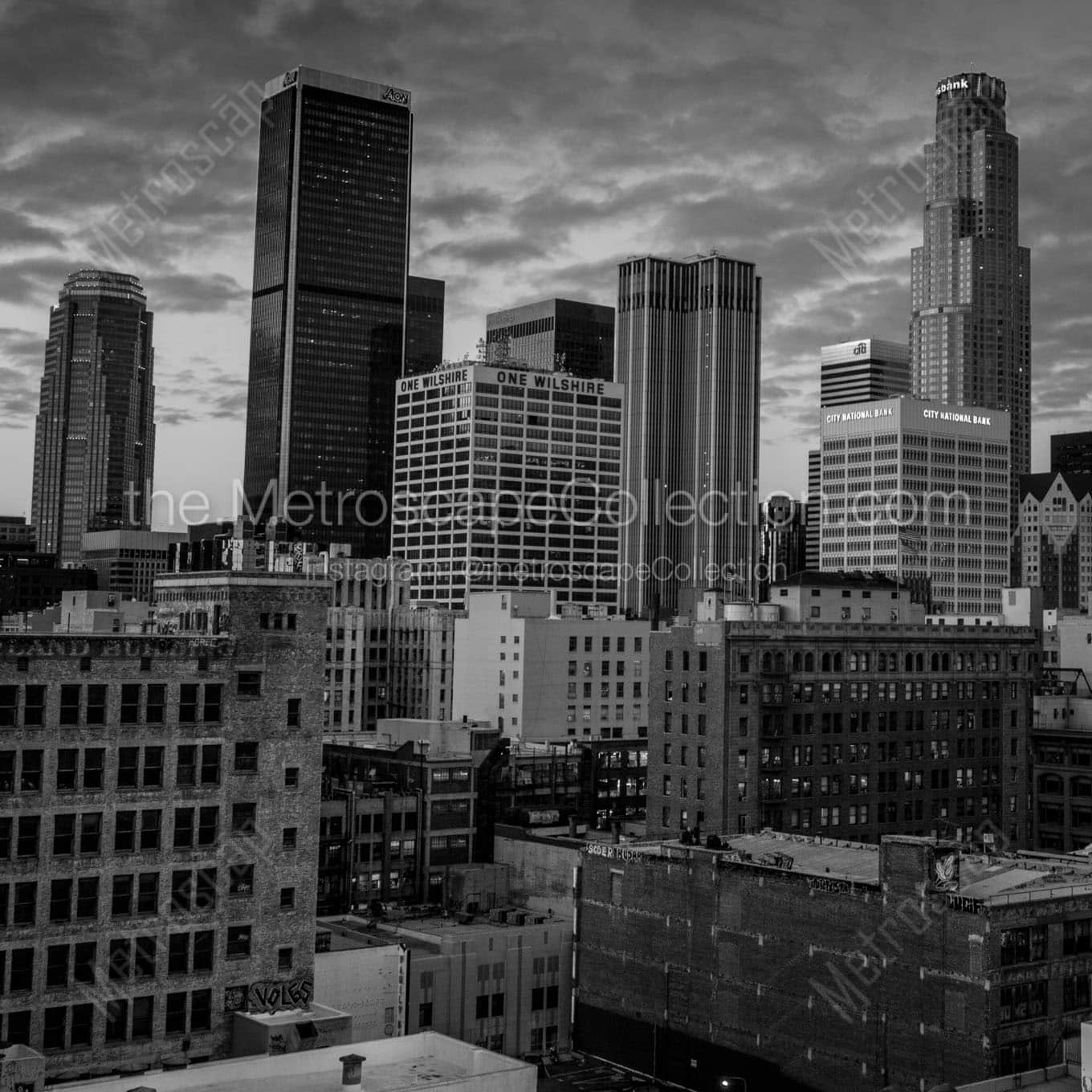 los angeles skyline Black & White Wall Art