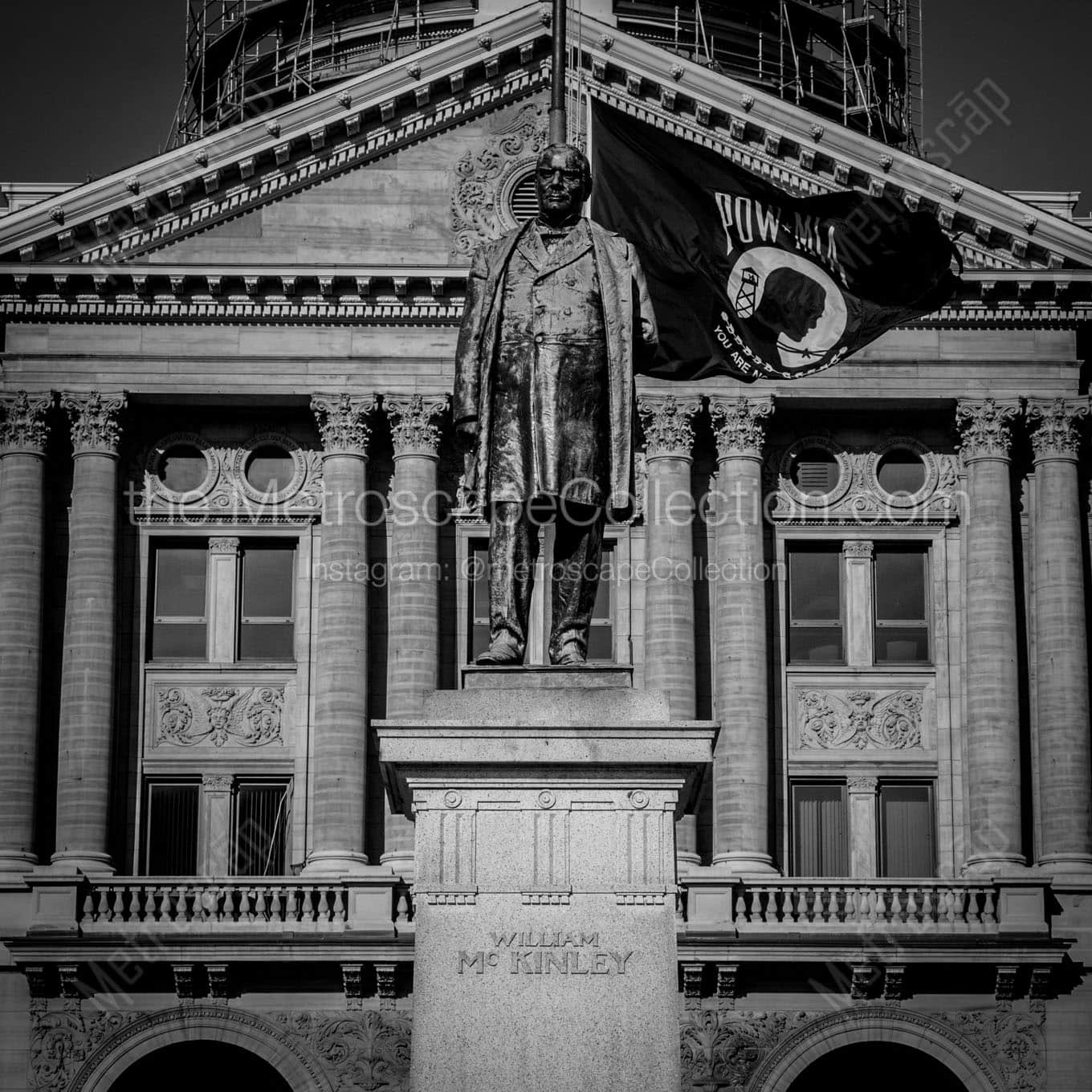 lucas county courthouse mckinley monument Black & White Wall Art