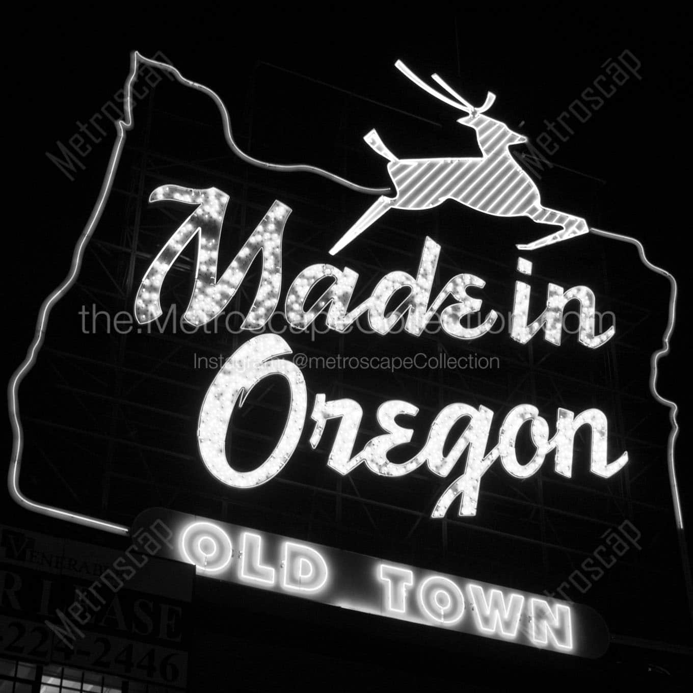 made in oregon sign Black & White Wall Art