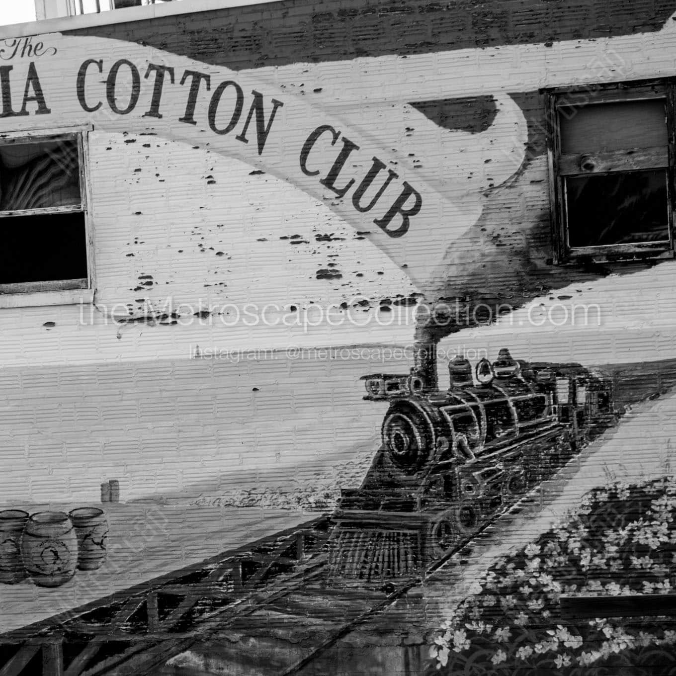 magnolia cotton club mural Black & White Wall Art