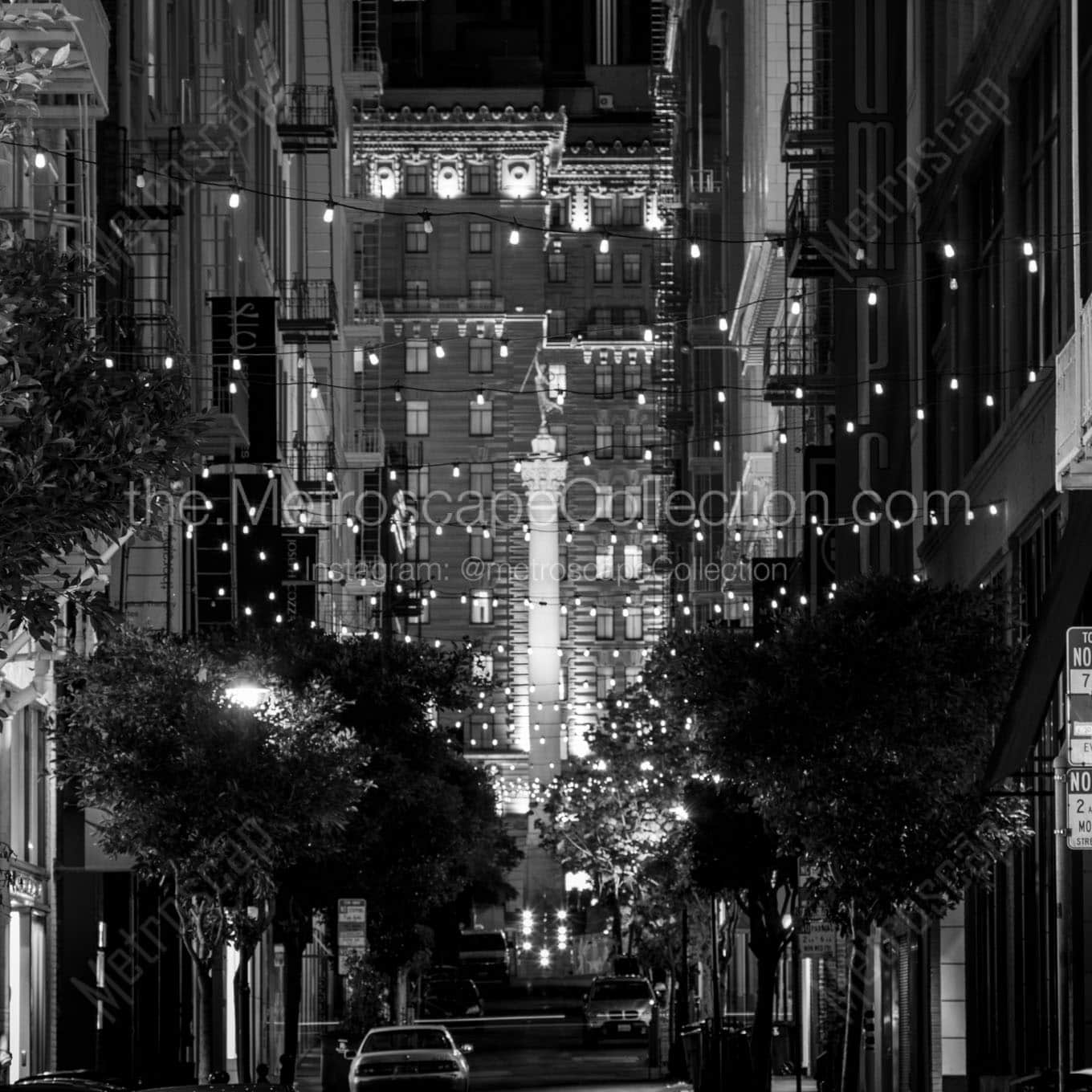 maiden lane night Black & White Wall Art