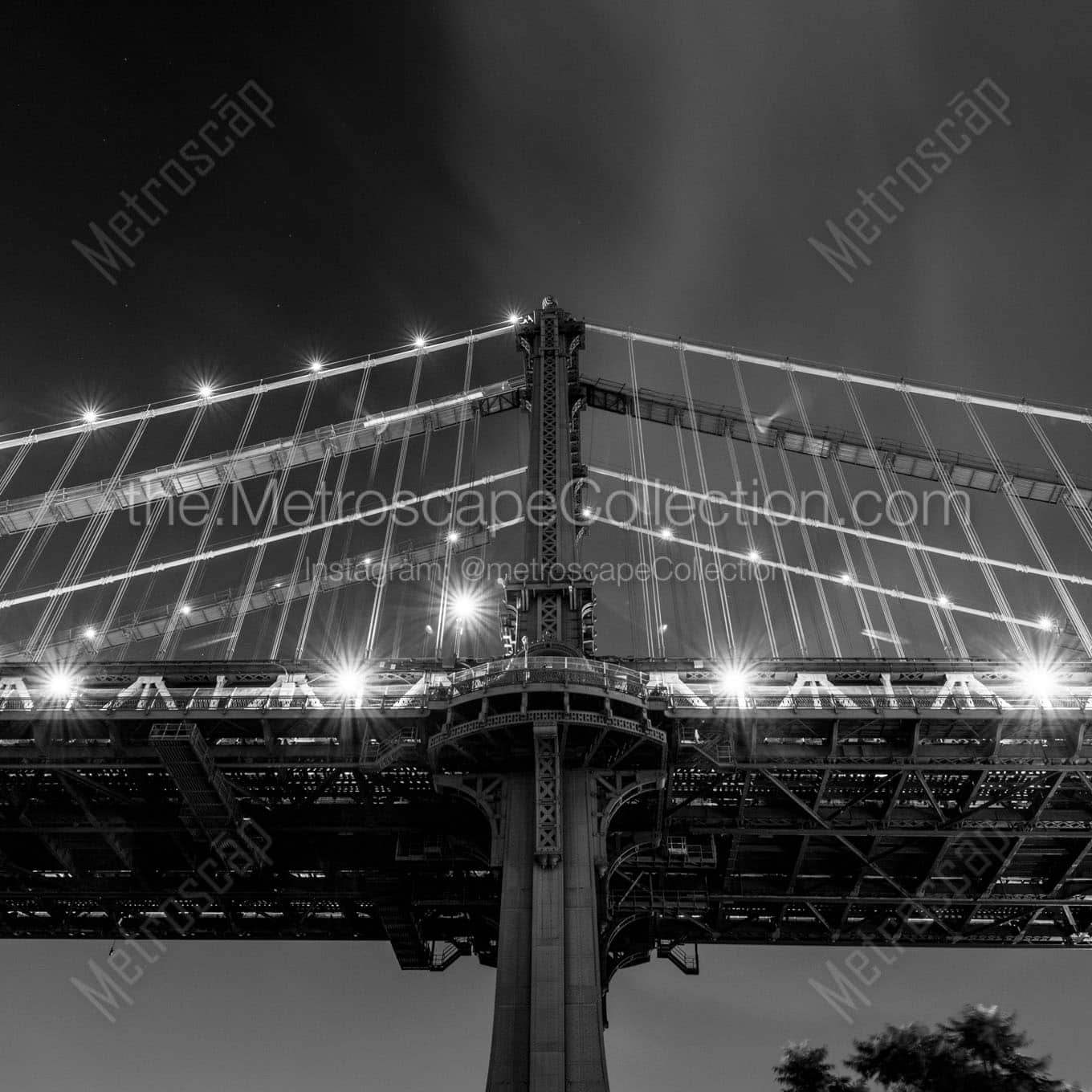 manhattan bridge overpass Black & White Wall Art