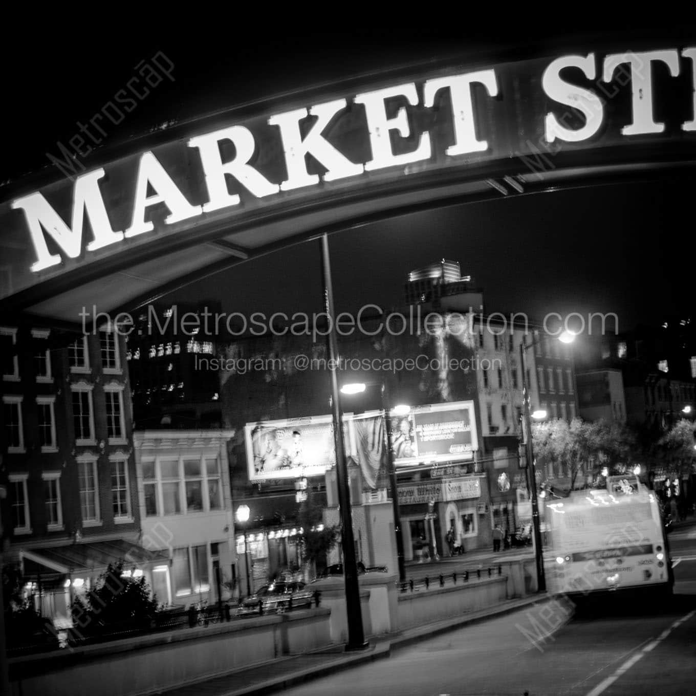market street sign Black & White Wall Art