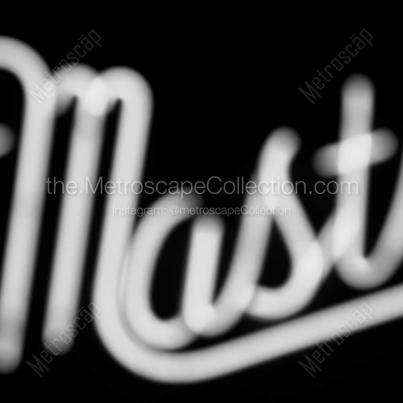 mastrys neon sign Black & White Wall Art