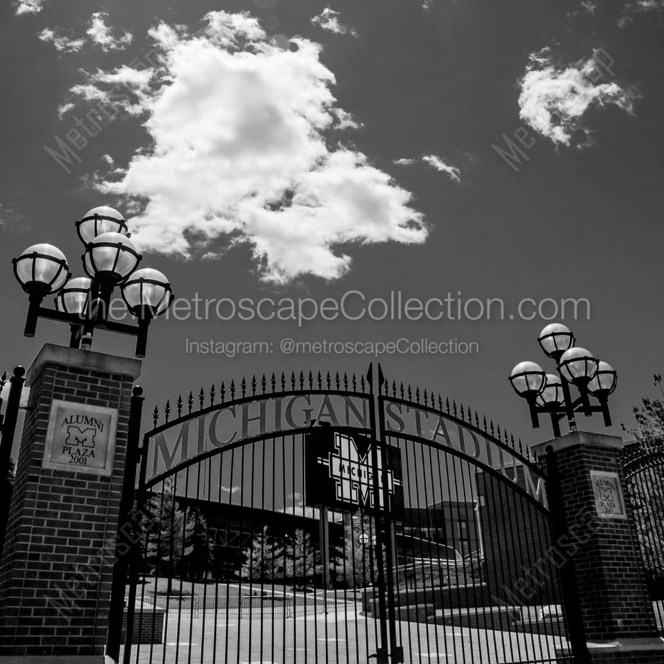 michigan stadium Black & White Wall Art