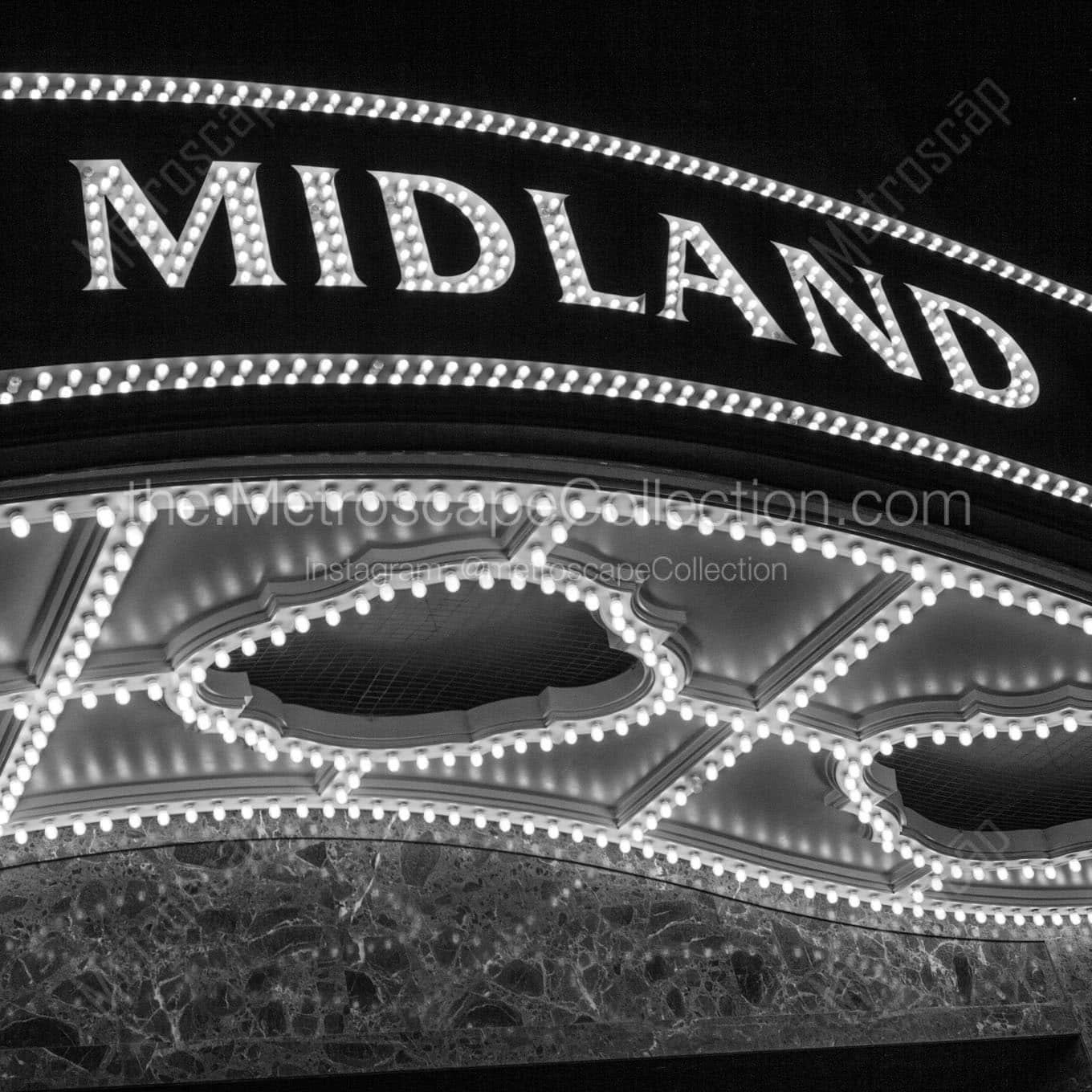 midland theater sign Black & White Wall Art
