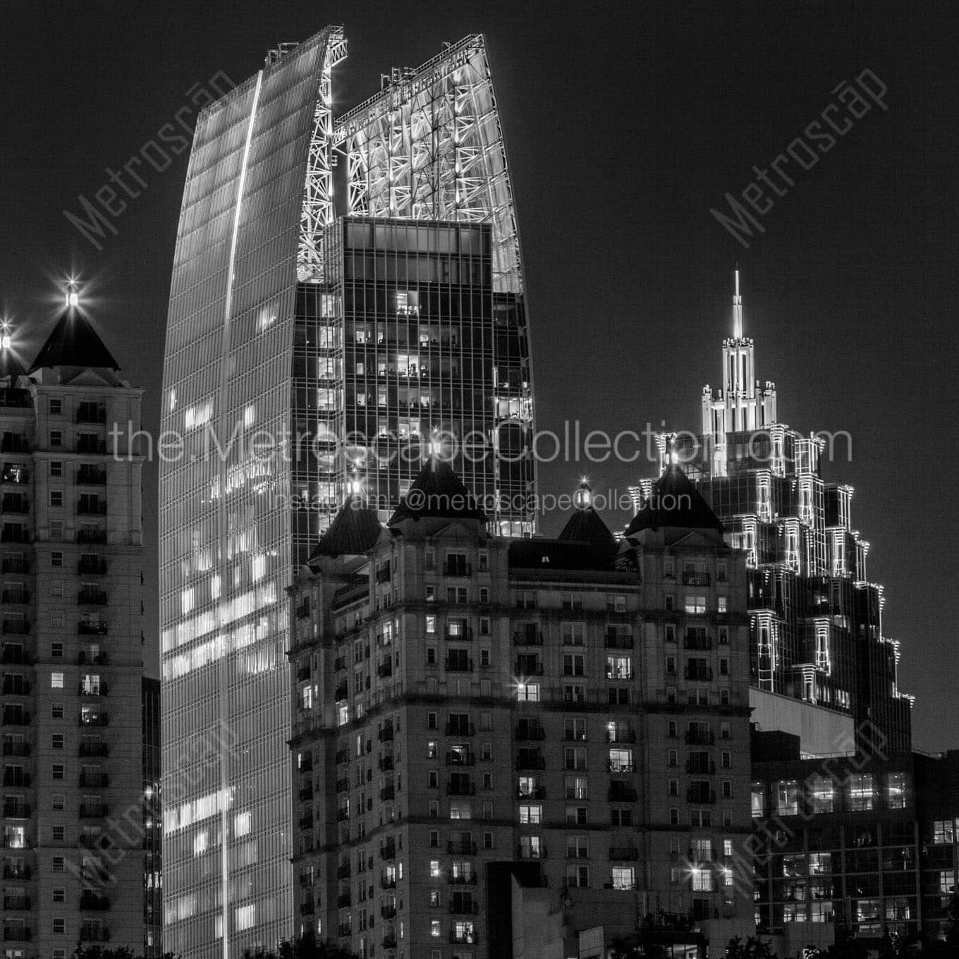 midtown atlanta skyline Black & White Wall Art