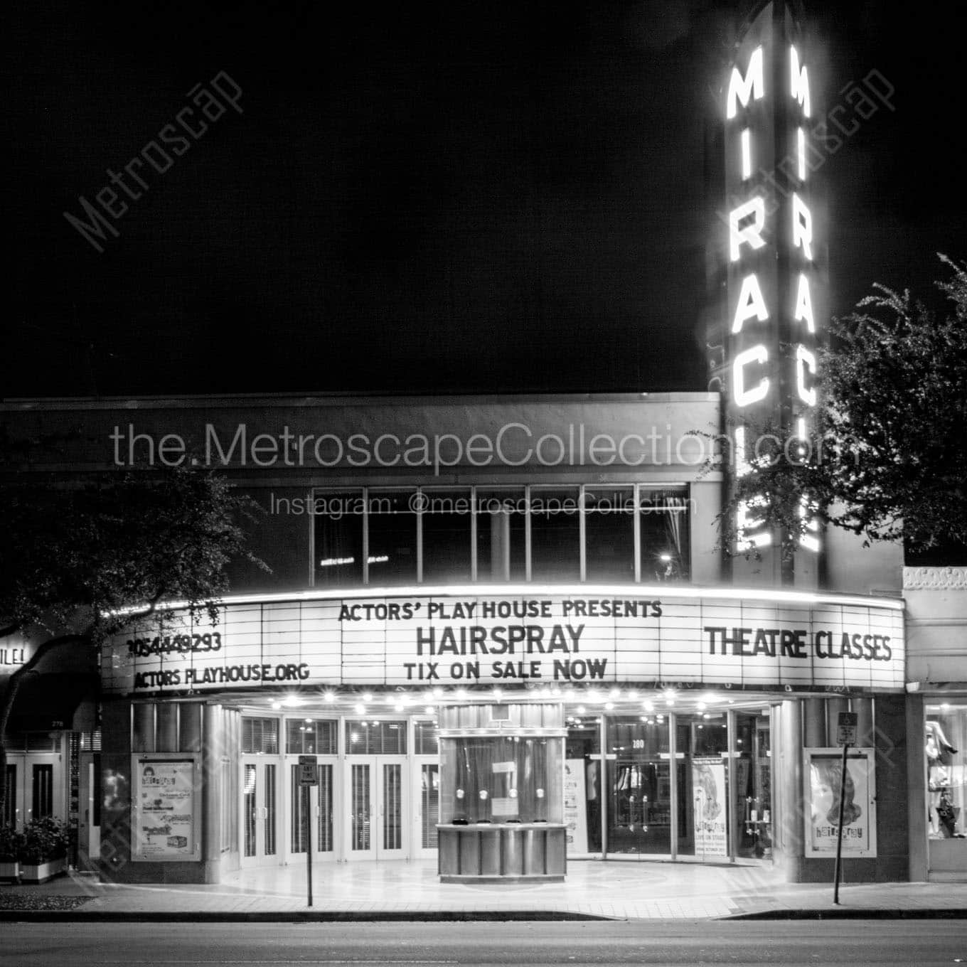 miracle theater coral gables Black & White Wall Art