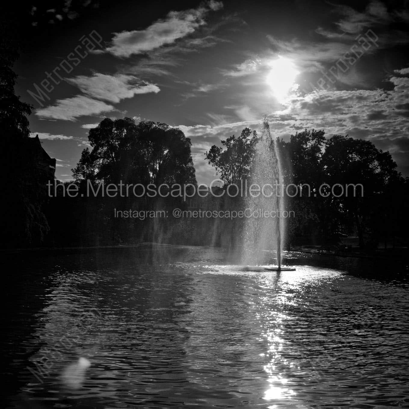 mirror lake osu campus Black & White Wall Art