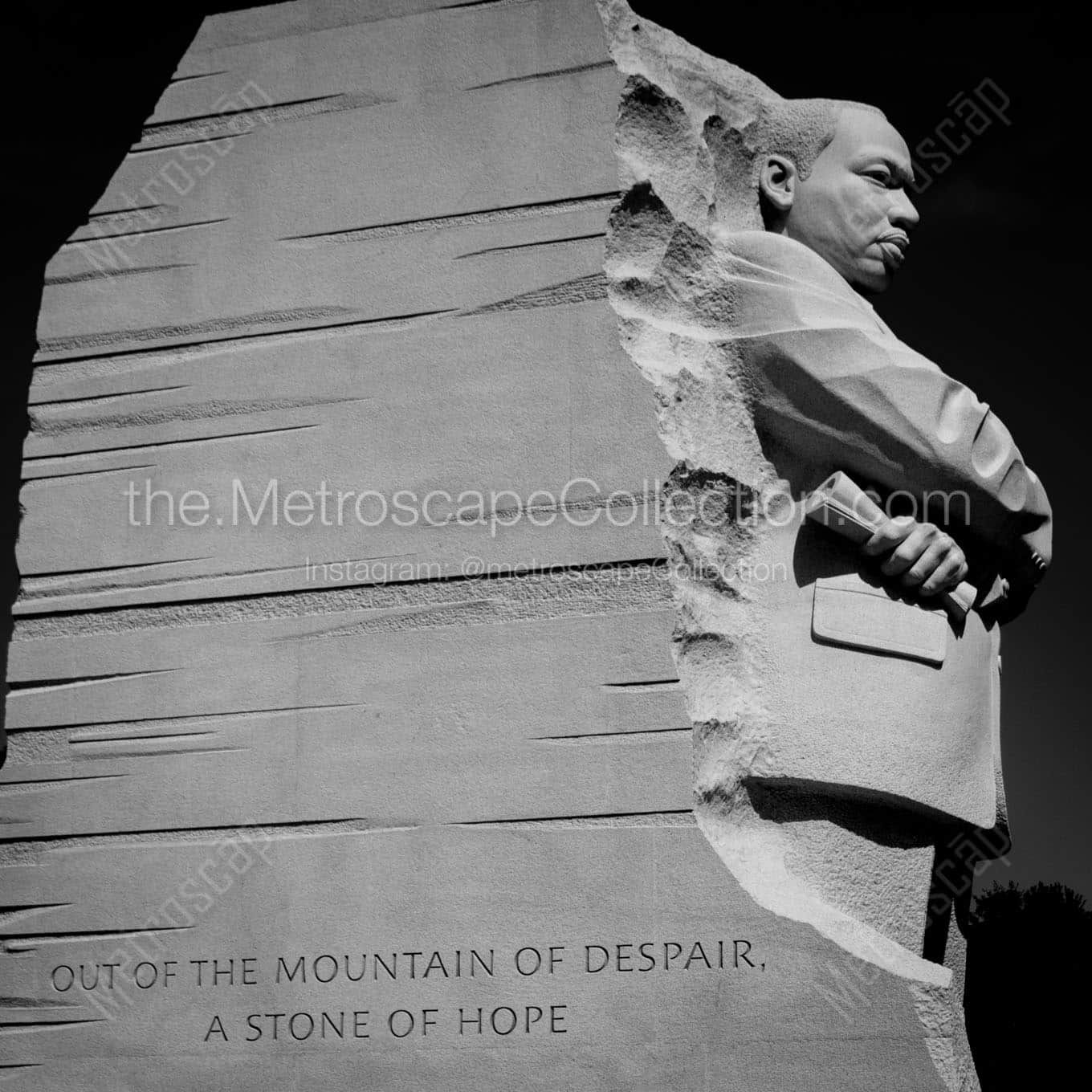 mlk jr memorial dc Black & White Wall Art