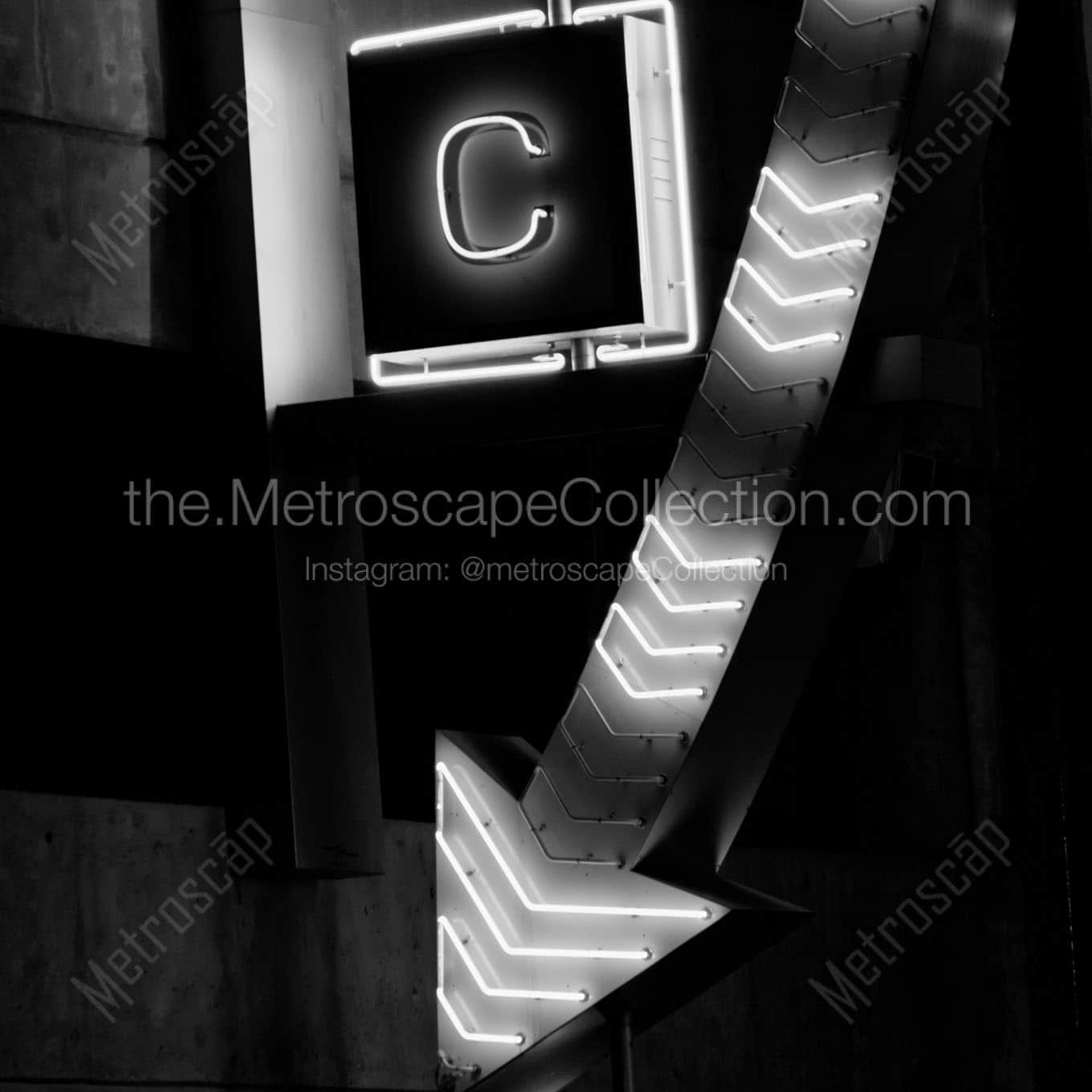 mosaic parking sign Black & White Wall Art