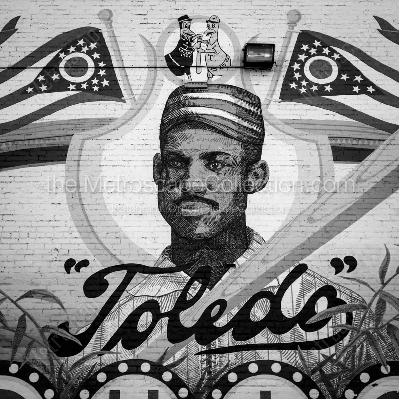 moses fleetwood walker mural Black & White Wall Art